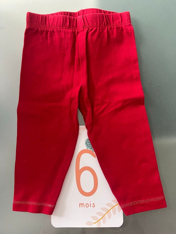Leggings rouge - 6 mois - photo numéro 1