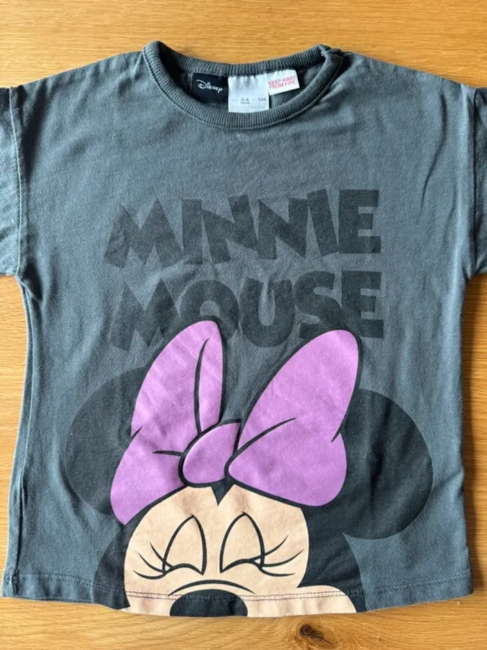 Teeshirt gris ML coton épais avec Minnie Mouse - Taille 4 Ans - photo numéro 5