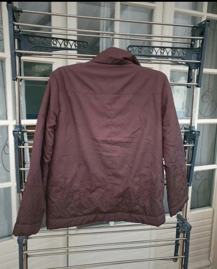 Blouson- doudoune marron brodé "Chanon Collection" T.38 - photo numéro 8