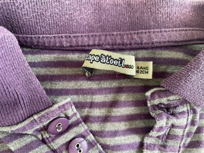 Sweat-shirt violet rayure garçon - photo numéro 3