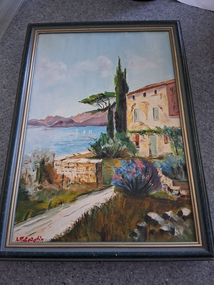 Cadre peinture motif maison