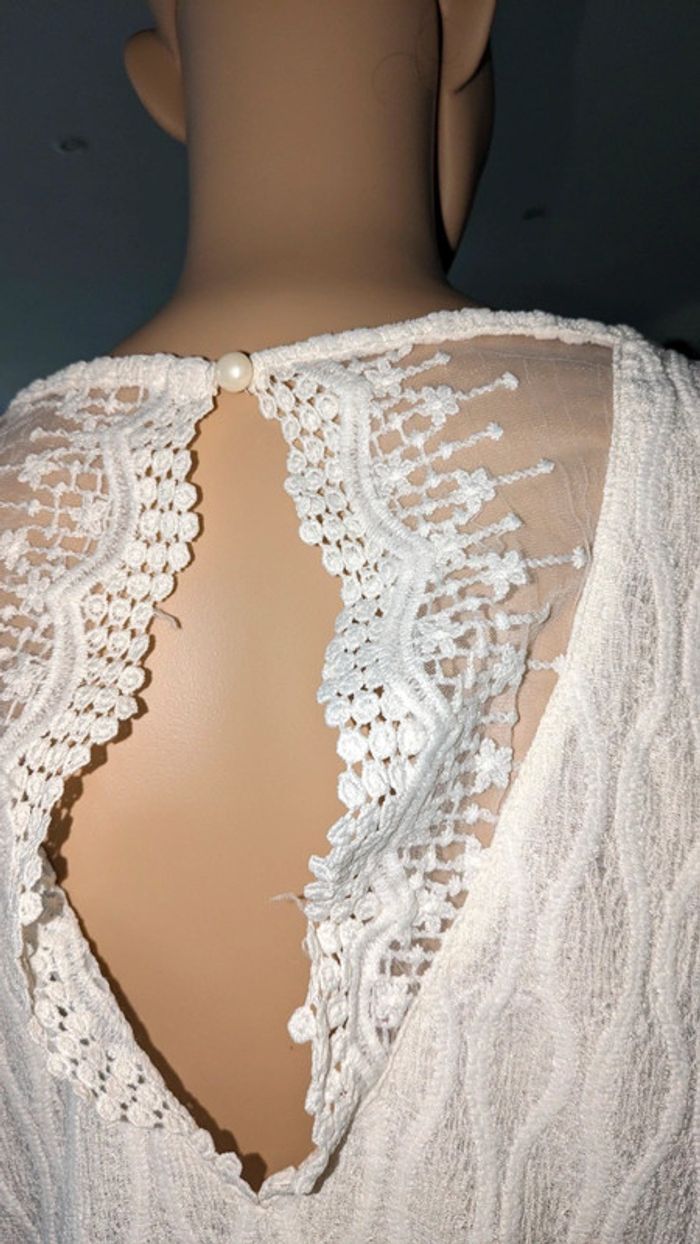 Haut froncé à manches trompettes taille XS/36 jamais porté - photo numéro 5