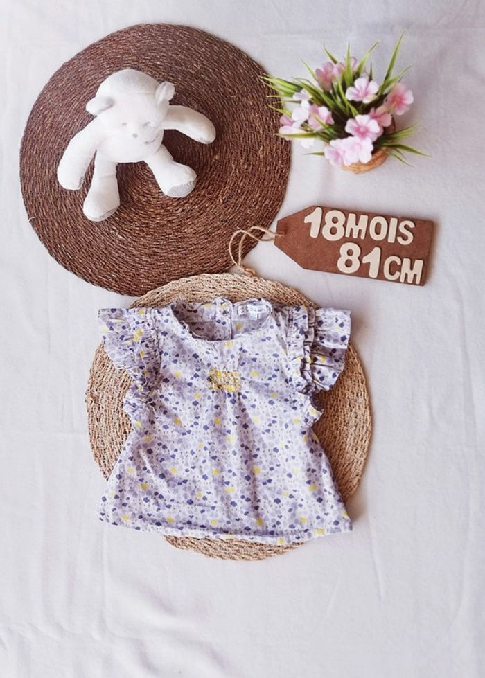 Blouse 👣 fleurie, 18 mois, Kitchoun