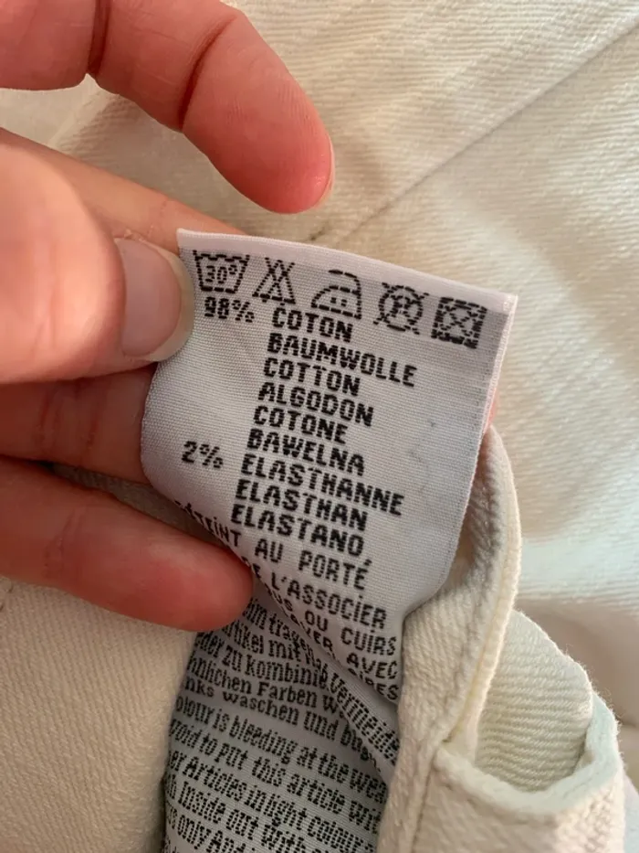 Short jean blanc crème - photo numéro 4