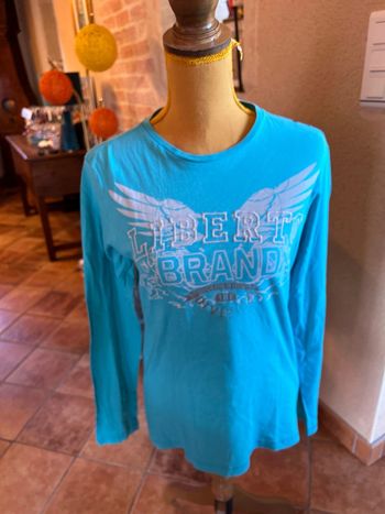 Liberto t shirt manches longues taille 14 ans turquoise