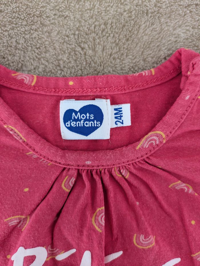 T-shirt Rose "Bébé à Croquer" Mots d'enfants - photo numéro 2