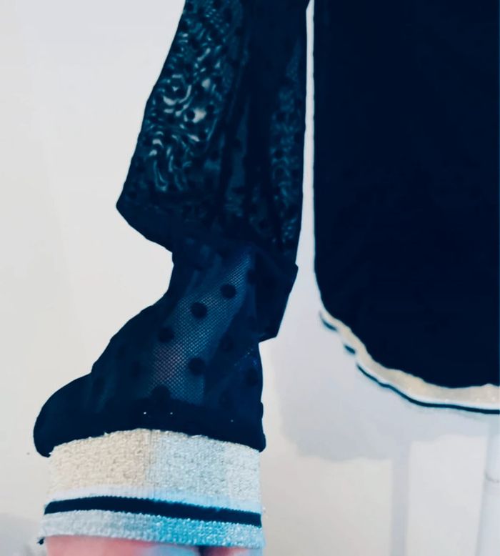 🌸 pull fin noir plumetis – Grain de Malice – Taille L 🌸 - photo numéro 3