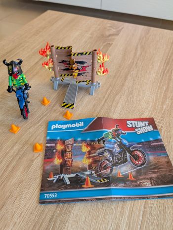 Playmobil 79553 Pilote moto et mur de feu