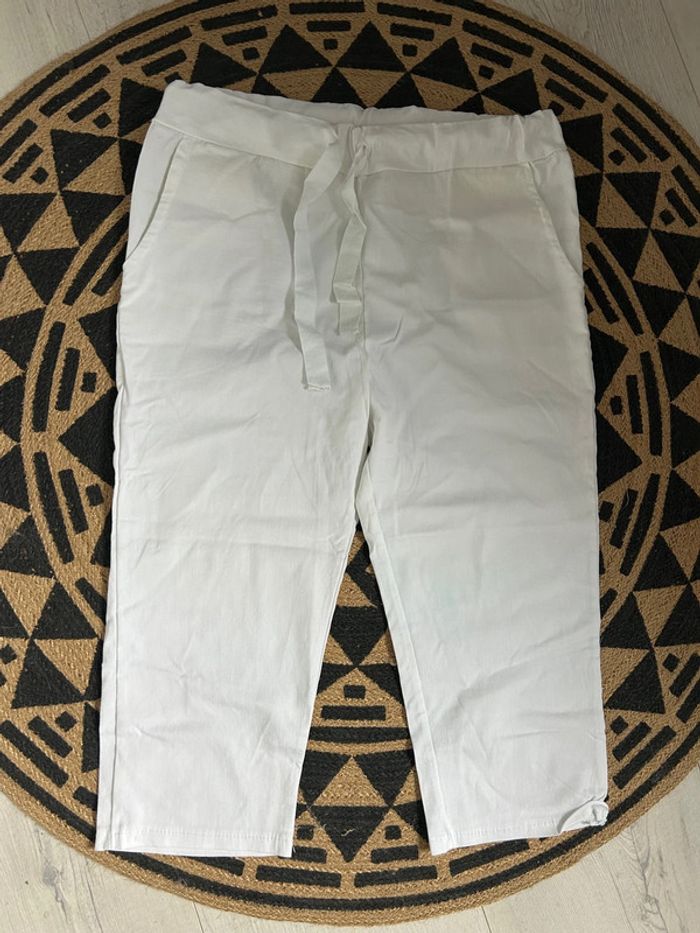 Pantacourt femme blanc