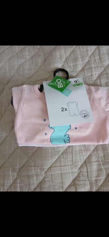 Lot 2 barboteuse combishort fille tex baby 54 cm 1 mois