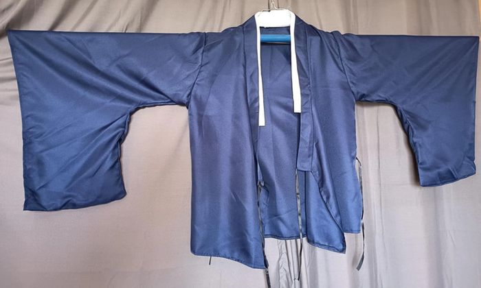Kimono japonais 3 pièces homme yukata hakama samouraï cosplay - photo numéro 2