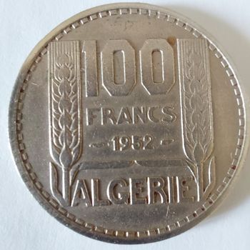 Pièce 1952 P. Turin Algérie de 100 Francs