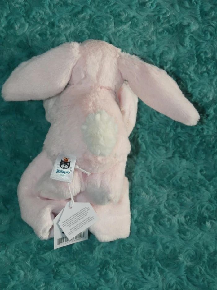Doudou lapin rose blanc couverture Jellycat 🐰Neuf - photo numéro 3