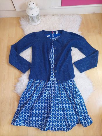Lot robe + gilet bleu fille 14 ans Orchestra Okaidi TBE  💙