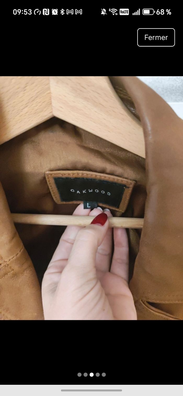 veste cuir de buffle taille L oakwood - photo numéro 3