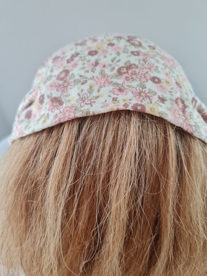 Bandeau fichu fleuri fait main - photo numéro 3