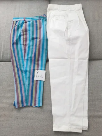 Lot de 2 pantalon pantacourt vintage femme taille L 40