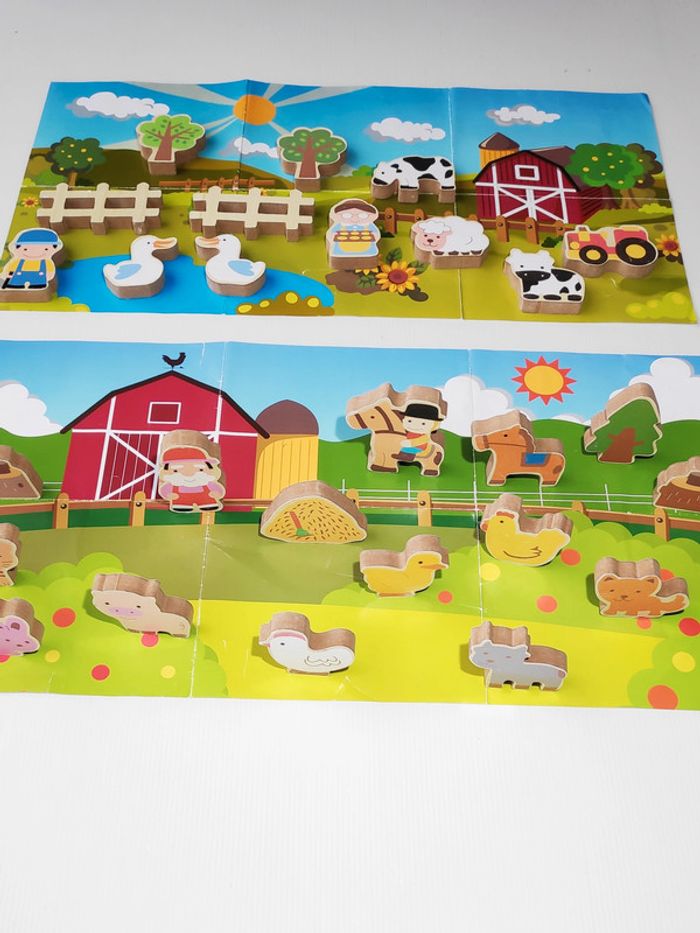 2 scènes de la ferme avec pièces en bois - photo numéro 3