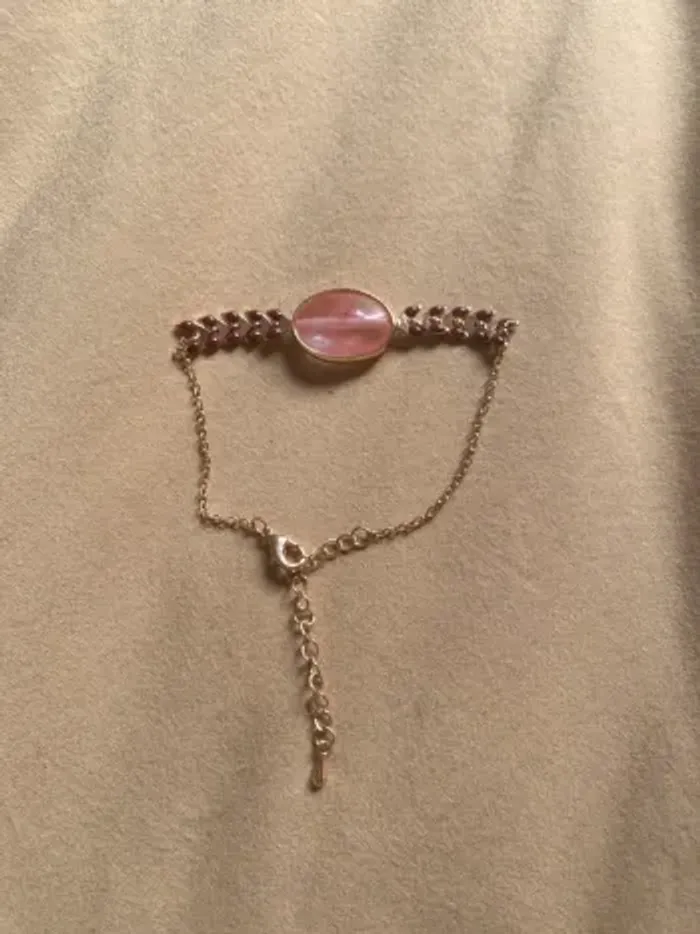 Bracelet pierre rose et prune