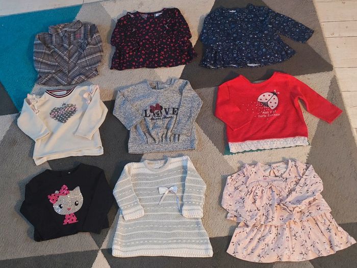 Lot t-shirts bébé fille