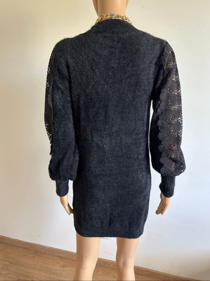 Robe pull noire avec dentelle Fashion taille unique jamais portée - photo numéro 5