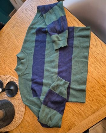 Pull rayer bleu et vert