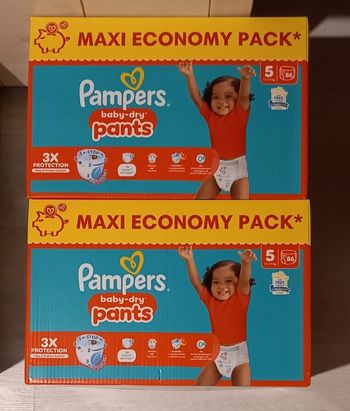 172 Couches Pampers Baby Dry Pants - Taille 5 (2 Maxi Packs)