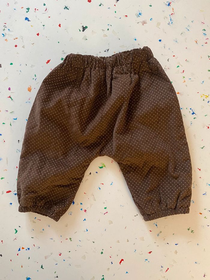 Pantalon en velours marron unisexe 6 mois Boutchou - photo numéro 2