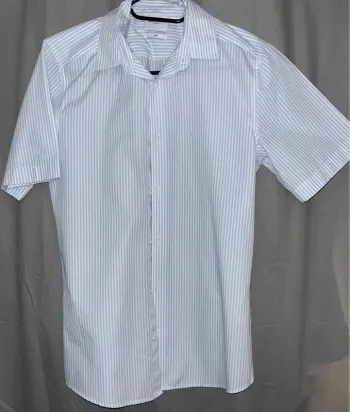 Chemise manche courte à rayures homme