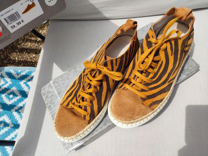 Sneakers cuir imprimé zèbre 39 - photo numéro 3