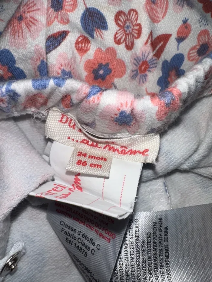 Ensemble pyjama 2 pièces fleuris et motif lapin rose Du Pareil Au Même - photo numéro 3