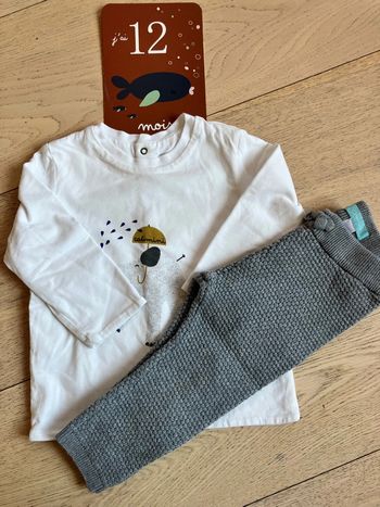 Ensemble tee-shirt ML Catimini + legging en maille 12 mois