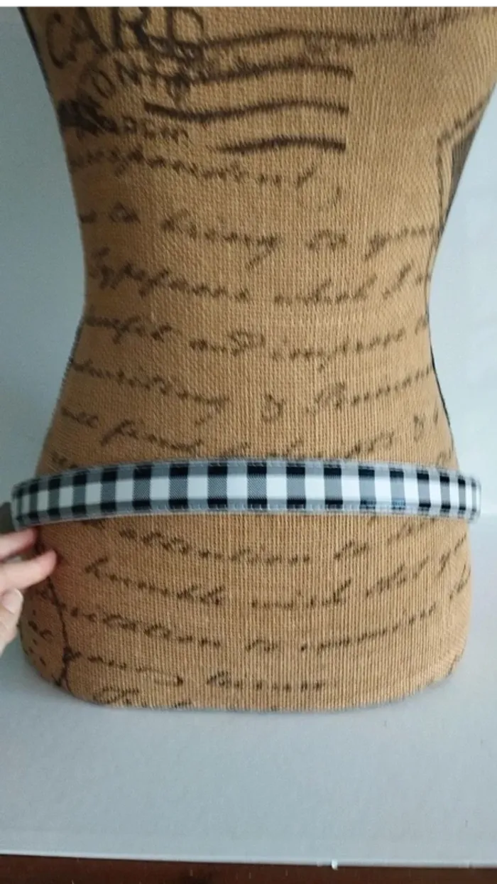 Ceinture noire et blanche a carreaux femme - photo numéro 7