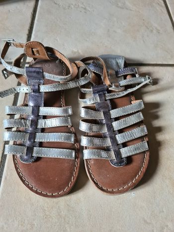 Nus pieds argenté okaidi 34