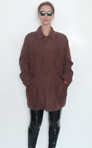 Manteau vintage mordoré marron chic 40