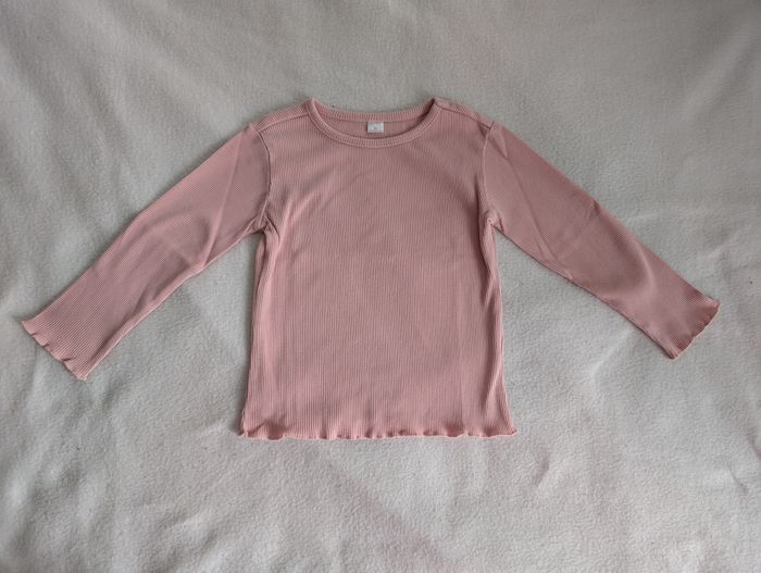 T-shirt ML côtelé rose clair - 92 - Zeeman
