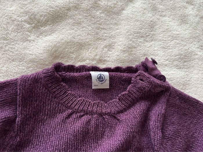 Pull petit bateau violet 12 mois - photo numéro 2