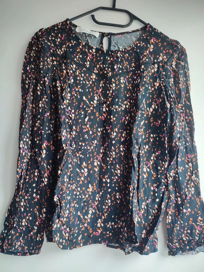 Blouse Promod noire et multicolore