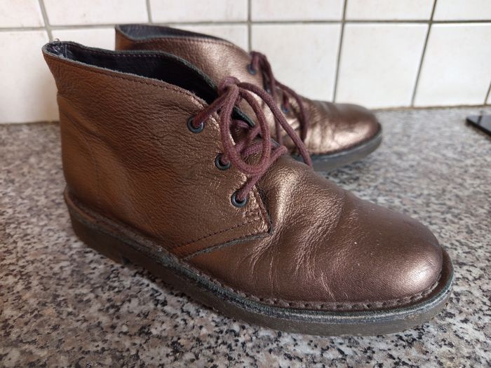 Boots  plates/mocassins cuir 35,6 - photo numéro 3