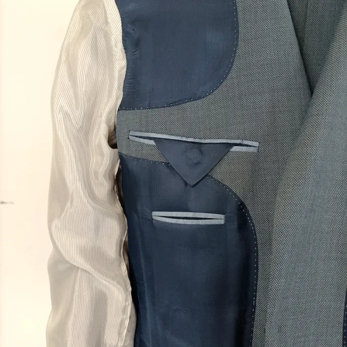 Veste de costume bleue coupe regular Griffe Noire - Taille 50 A476 - photo numéro 13
