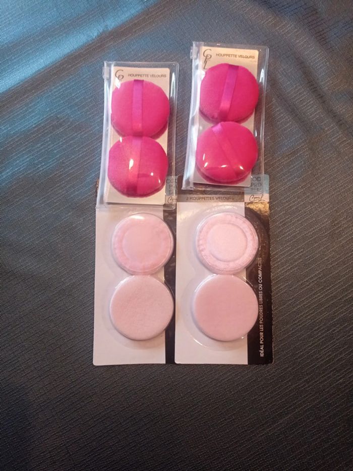 Lot houppettes velours