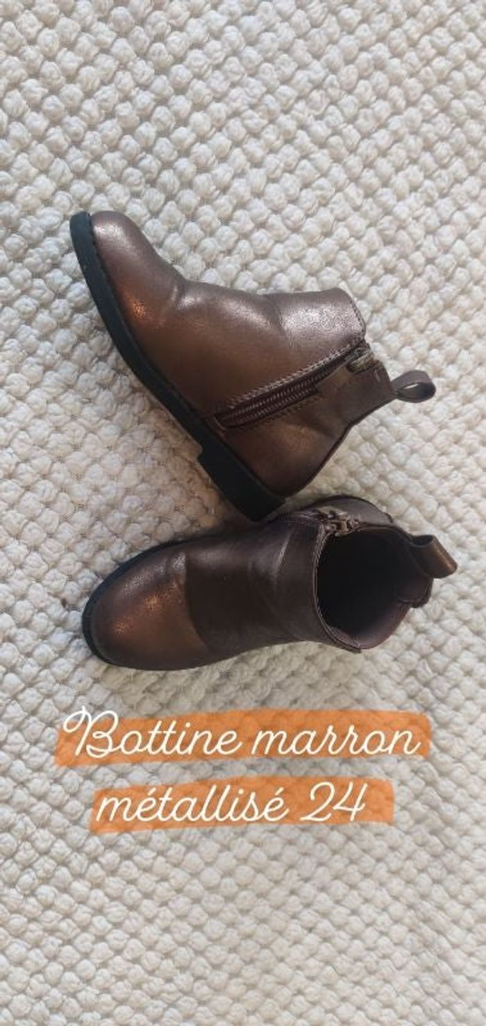 Bottine effet métallisée