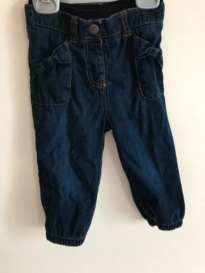 Pantalon jeans chaud doublé 12 mois neuf