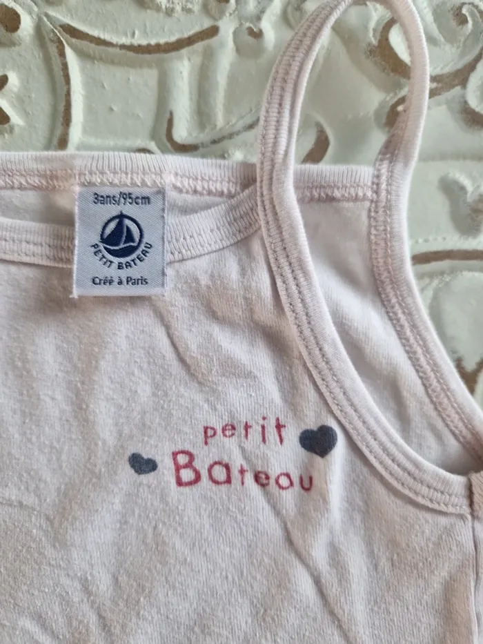 Lot 2 débardeurs fines bretelles Petit Bateau 36 mois - photo numéro 3
