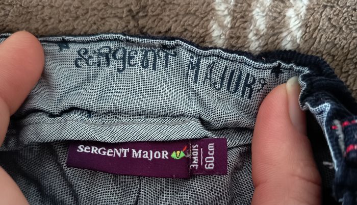👖Pantalon Noir Enfant en Simili Velours côtelé - 3 Mois / Sergent Major - photo numéro 2