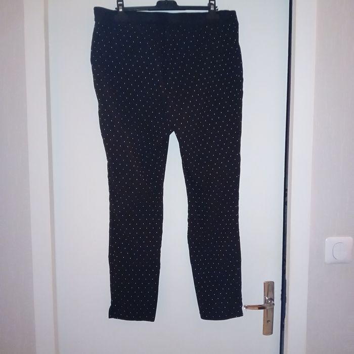 Faby27800 Pantalon femme "Yessica" - Neuf - Couleur : noir à pois blancs - T 44 - photo numéro 3