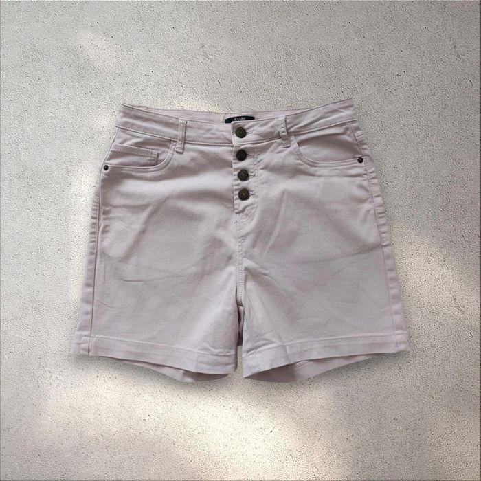 Short en jean taille haute rose clair taille 38