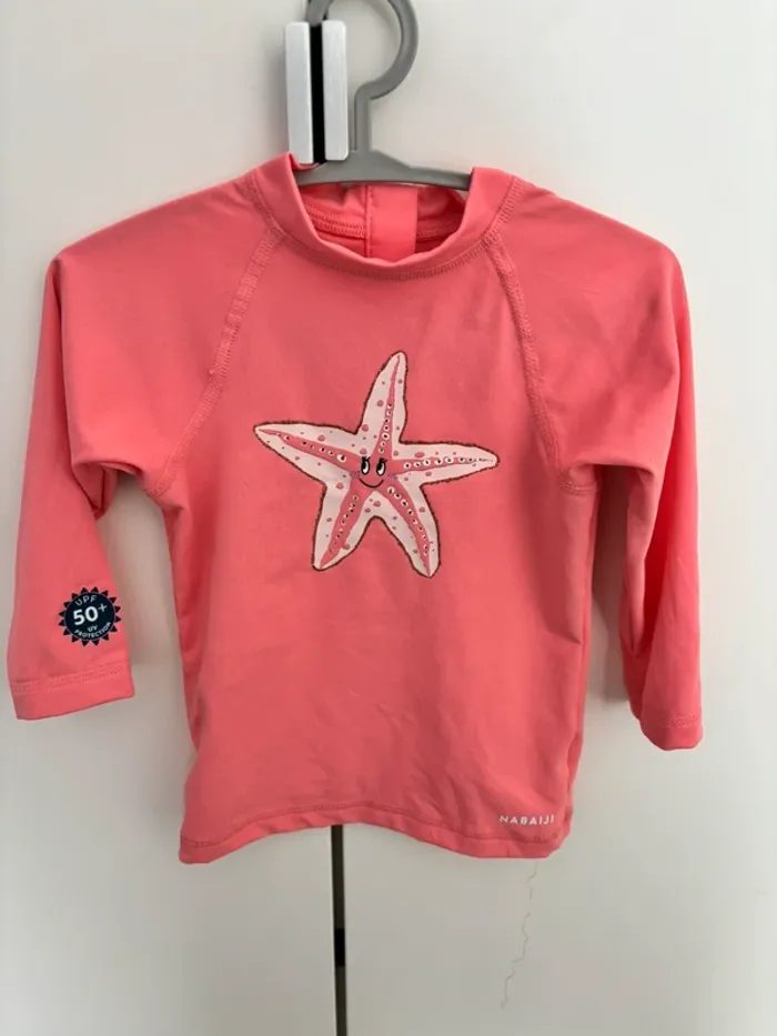T-shirt maillot anti UV bébé fille