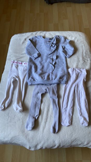 Robe pull TAO - 9 mois + 3 paires de collants