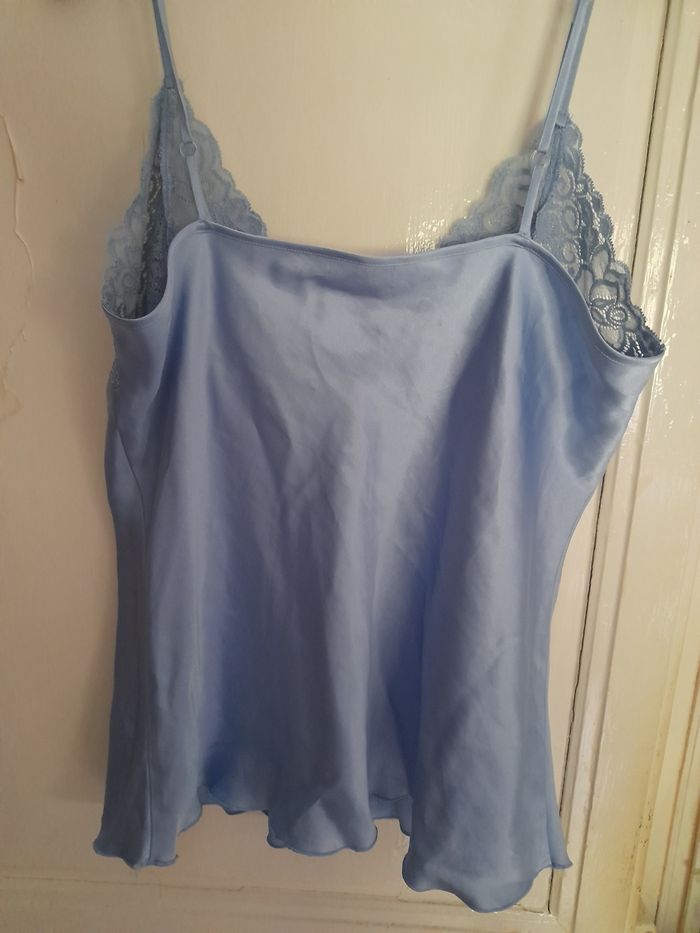 Ensemble de pyjama bleu soyeux, marque Taillissime lingerie, taille 44 - photo numéro 3